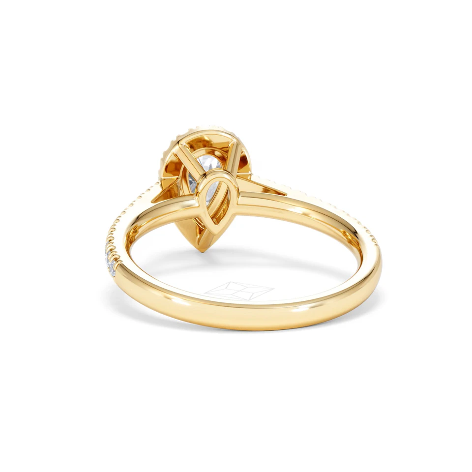 Diana Diamond Pear Halo Engagement Ring in 18K Gold 1ct G/VS2