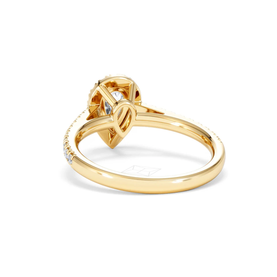Diana Diamond Pear Halo Engagement Ring in 18K Gold 1ct G/VS2