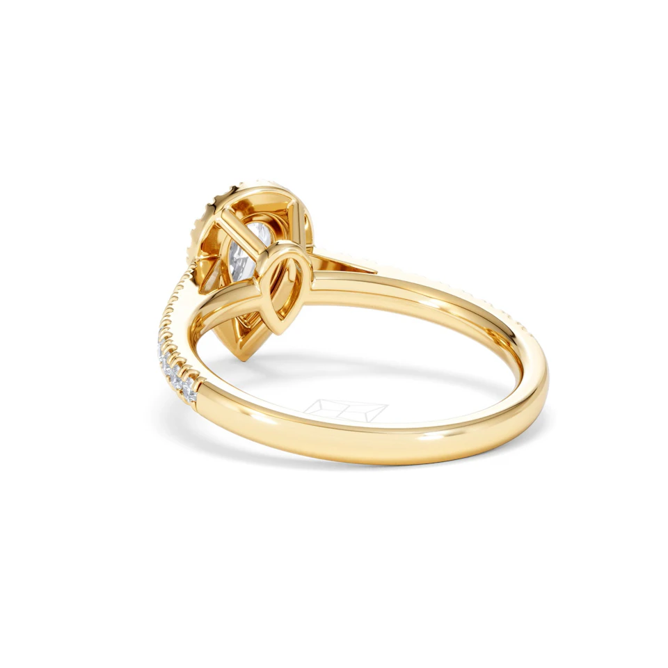Diana Diamond Pear Halo Engagement Ring in 18K Gold 1ct G/VS2