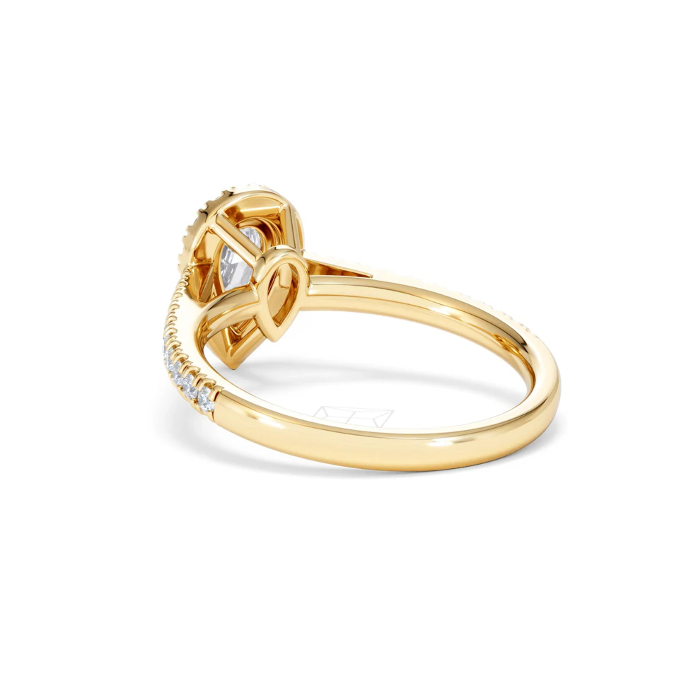 Diana Diamond Pear Halo Engagement Ring in 18K Gold 1ct G/VS2