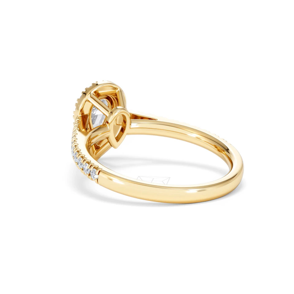 Diana Diamond Pear Halo Engagement Ring in 18K Gold 1ct G/VS2