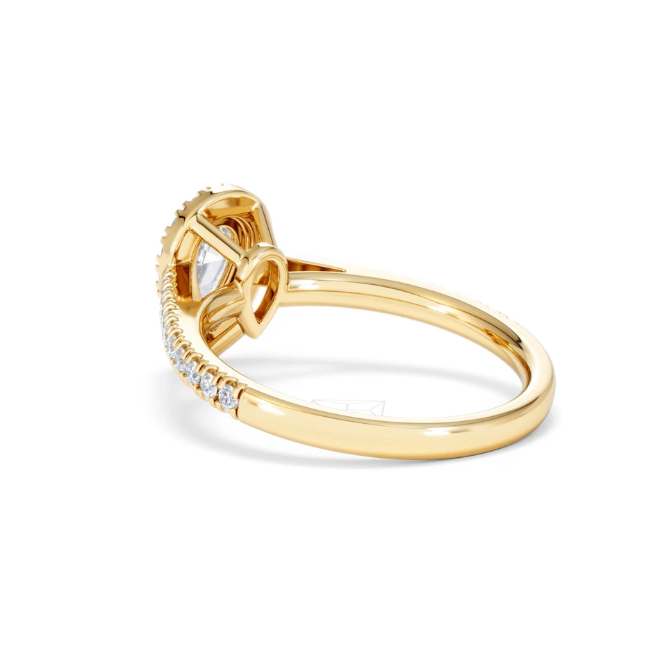 Diana Diamond Pear Halo Engagement Ring in 18K Gold 1ct G/VS2