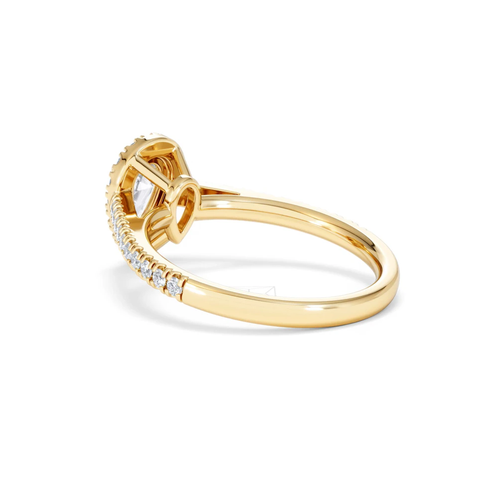 Diana Diamond Pear Halo Engagement Ring in 18K Gold 1ct G/VS2