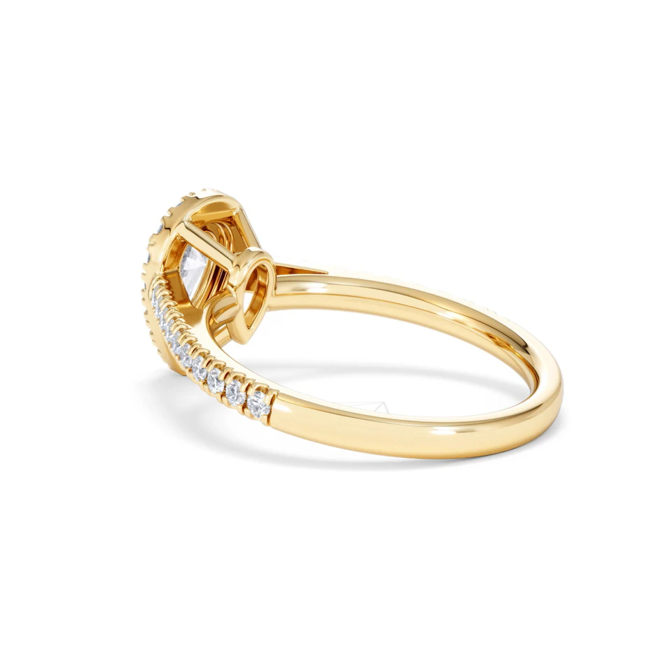 Diana Diamond Pear Halo Engagement Ring in 18K Gold 1ct G/VS2