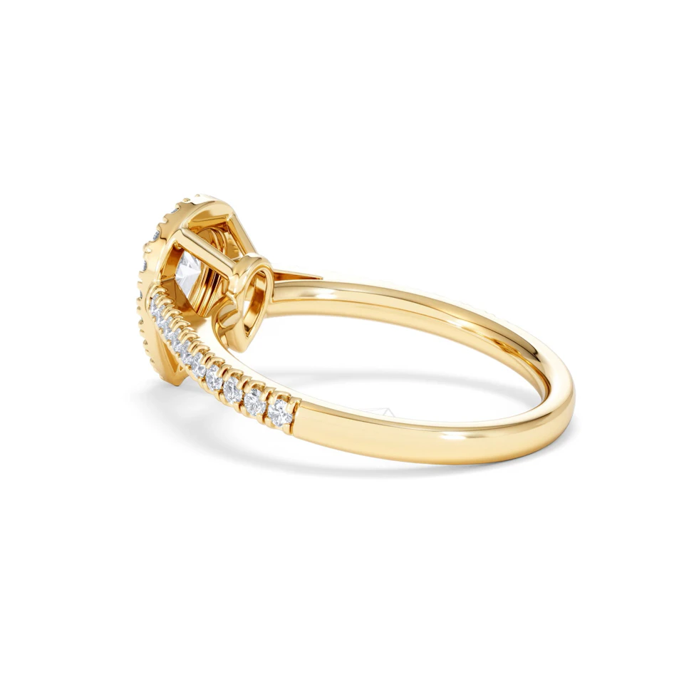 Diana Diamond Pear Halo Engagement Ring in 18K Gold 1ct G/VS2
