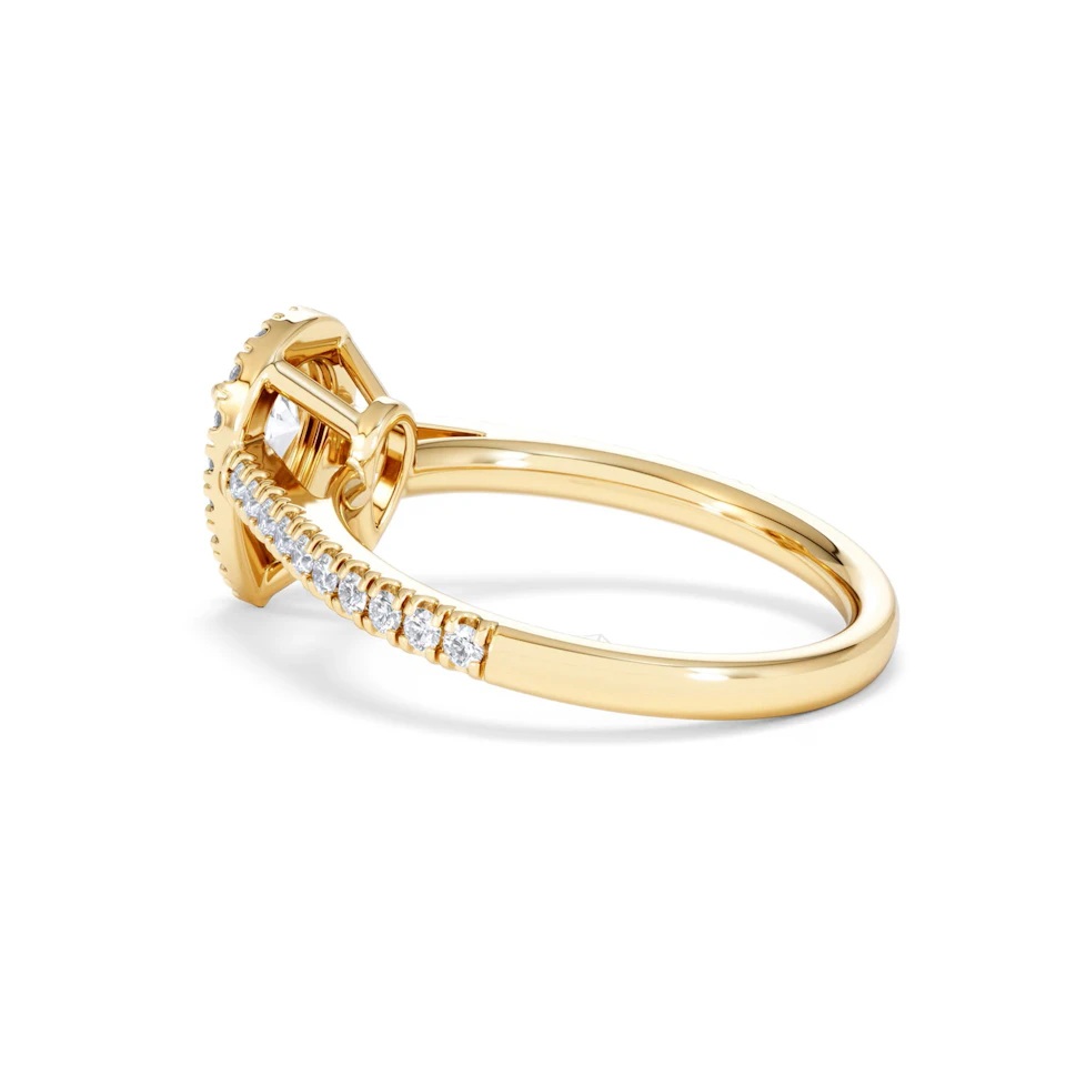 Diana Diamond Pear Halo Engagement Ring in 18K Gold 1ct G/VS2