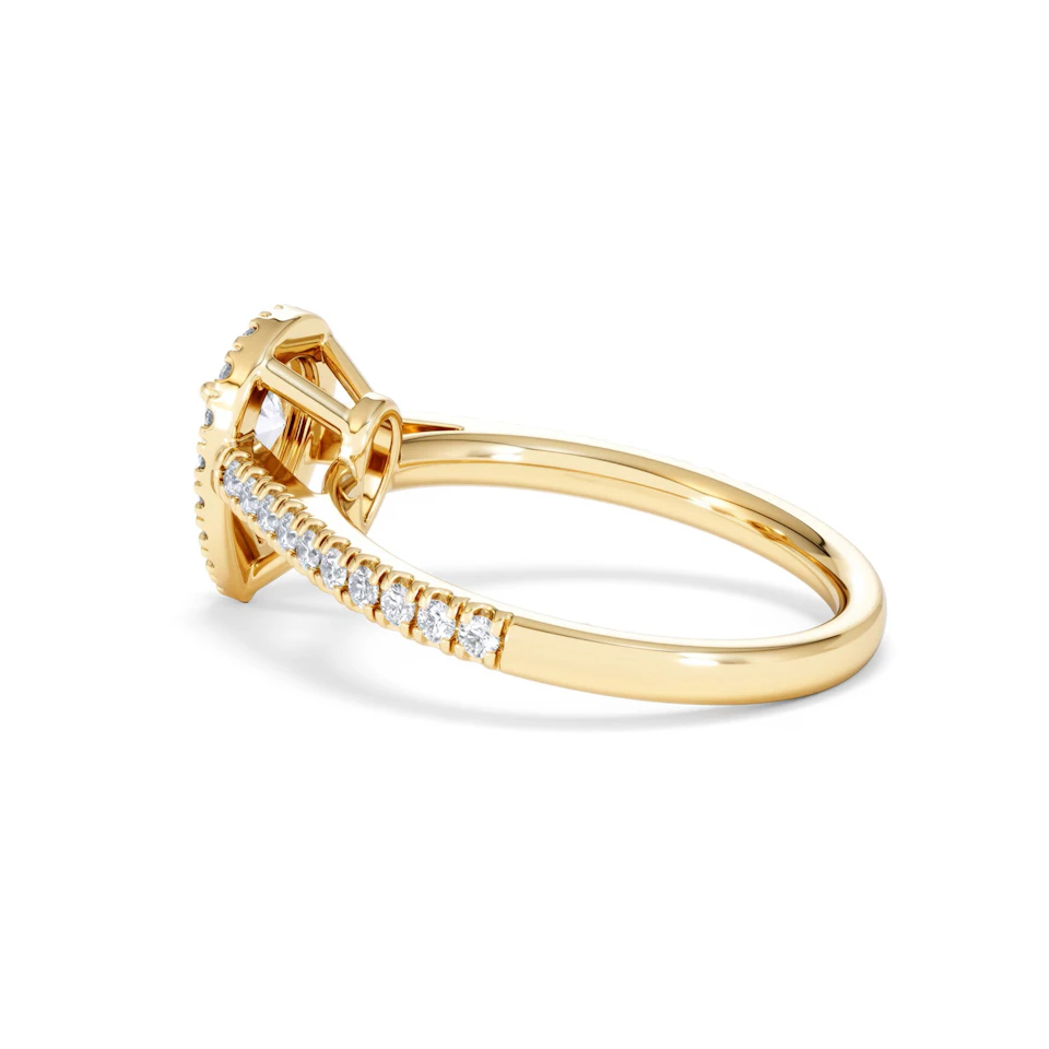Diana Diamond Pear Halo Engagement Ring in 18K Gold 1ct G/VS2