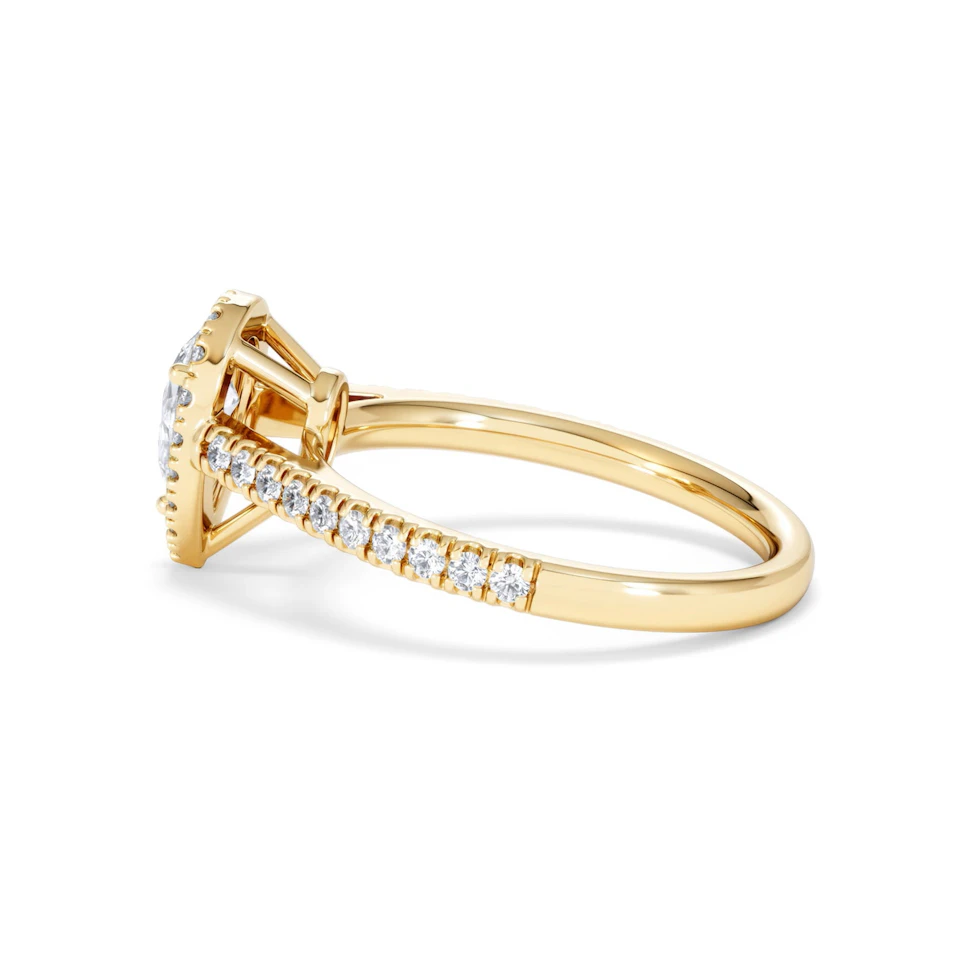 Diana Diamond Pear Halo Engagement Ring in 18K Gold 1ct G/VS2