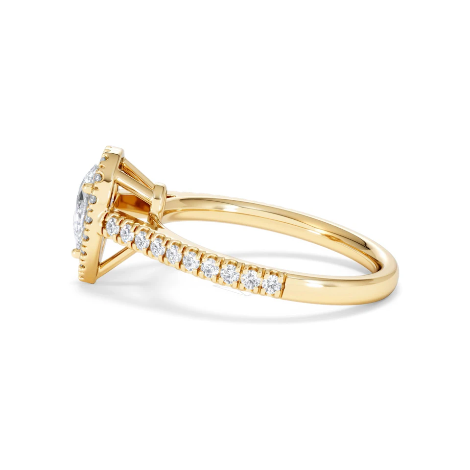 Diana Diamond Pear Halo Engagement Ring in 18K Gold 1ct G/VS2
