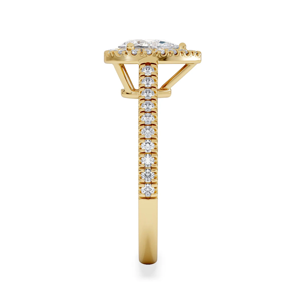 Diana Diamond Pear Halo Engagement Ring in 18K Gold 1ct G/VS2