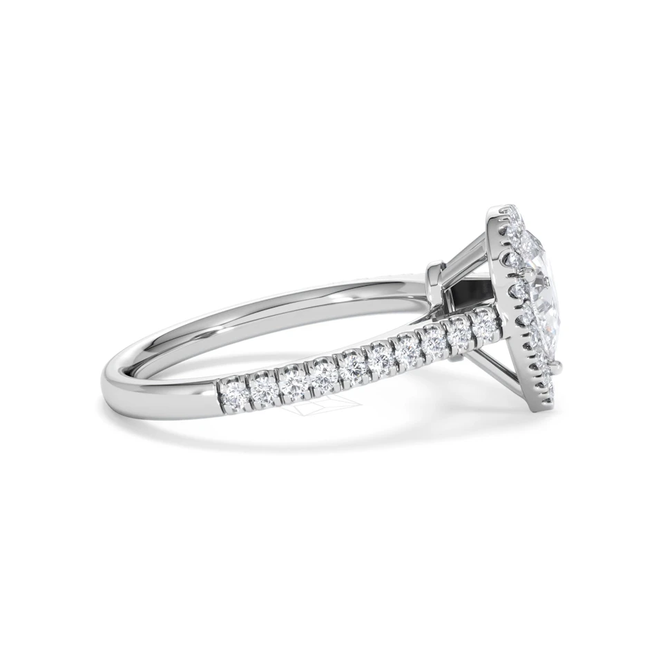 Diana GIA Diamond Pear Halo Engagement Ring Platinum 1.35ct G/SI2