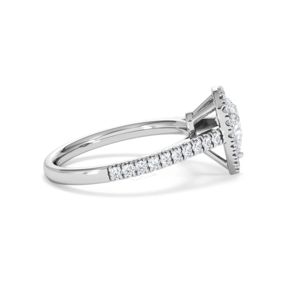 Diana GIA Diamond Pear Halo Engagement Ring 18KW Gold 1.35ct G/SI2