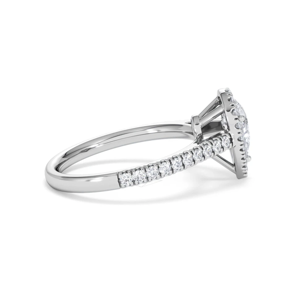 Diana GIA Diamond Pear Halo Engagement Ring 18KW Gold 1.35ct G/SI2