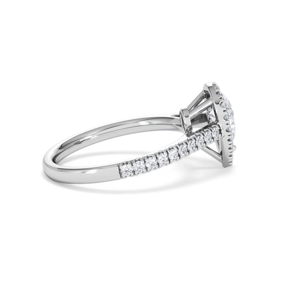 Diana GIA Diamond Pear Halo Engagement Ring Platinum 1.35ct G/SI2