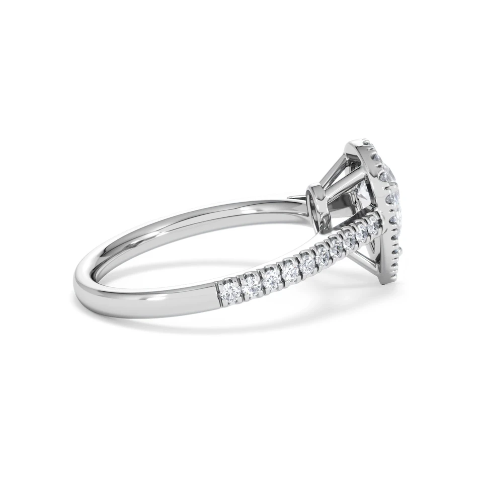Diana GIA Diamond Pear Halo Engagement Ring Platinum 1.35ct G/SI2