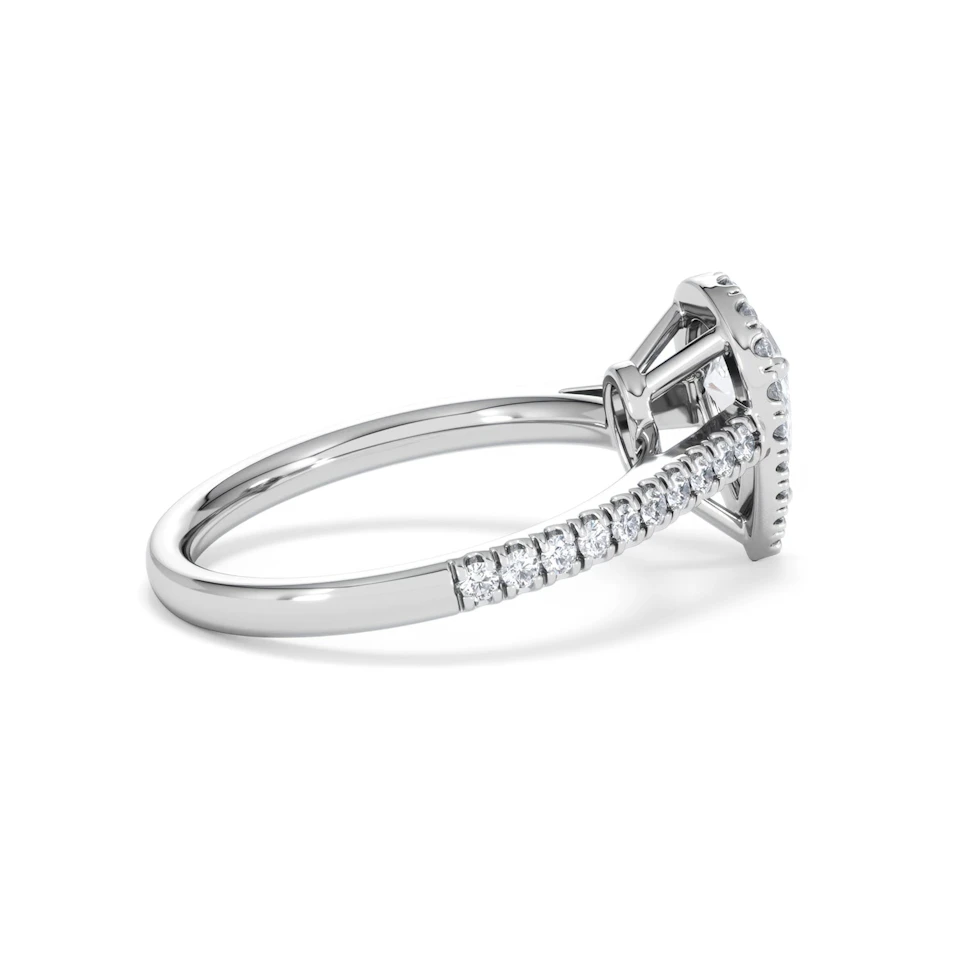 Diana GIA Diamond Pear Halo Engagement Ring Platinum 1.35ct G/SI2