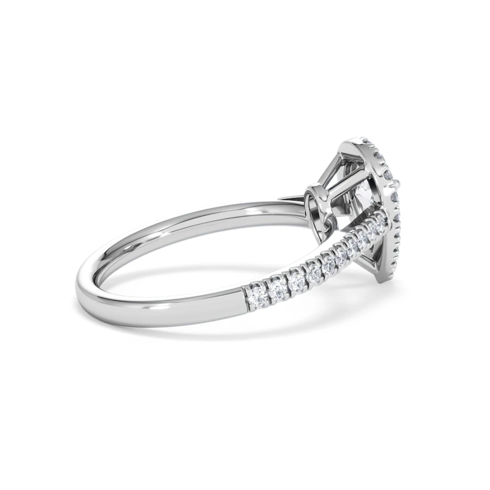 Diana GIA Diamond Pear Halo Engagement Ring 18KW Gold 1.35ct G/SI2