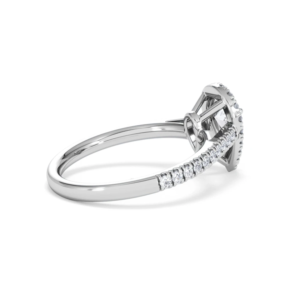 Diana GIA Diamond Pear Halo Engagement Ring Platinum 1.35ct G/SI2