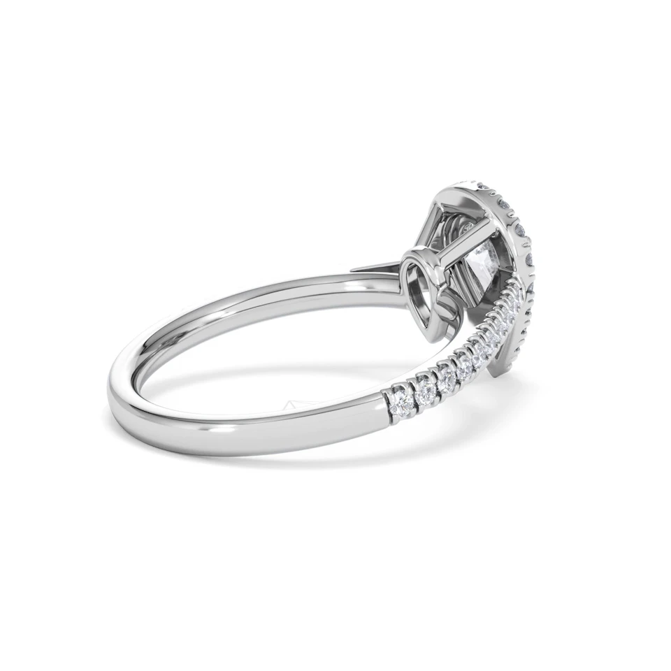 Diana GIA Diamond Pear Halo Engagement Ring Platinum 1.35ct G/SI2