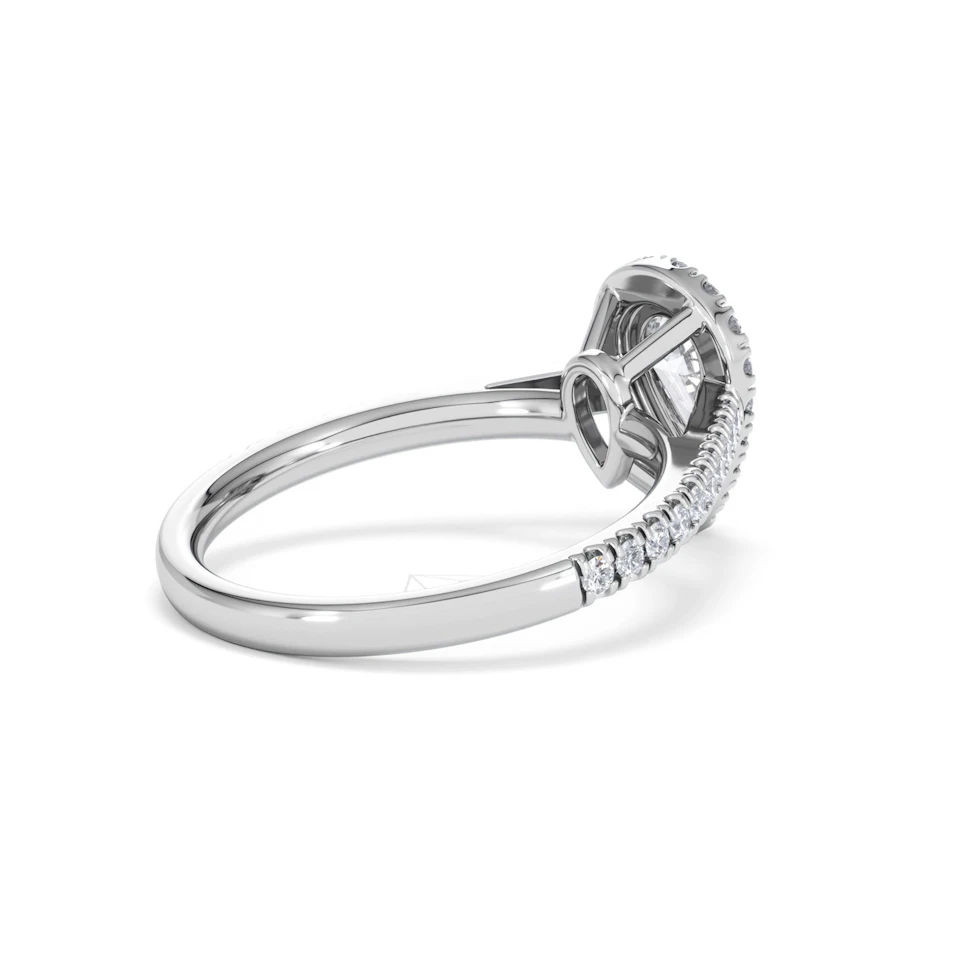 Diana GIA Diamond Pear Halo Engagement Ring 18KW Gold 1.35ct G/SI2