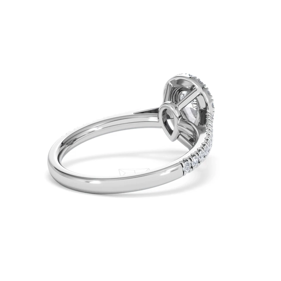 Diana GIA Diamond Pear Halo Engagement Ring 18KW Gold 1.35ct G/SI2