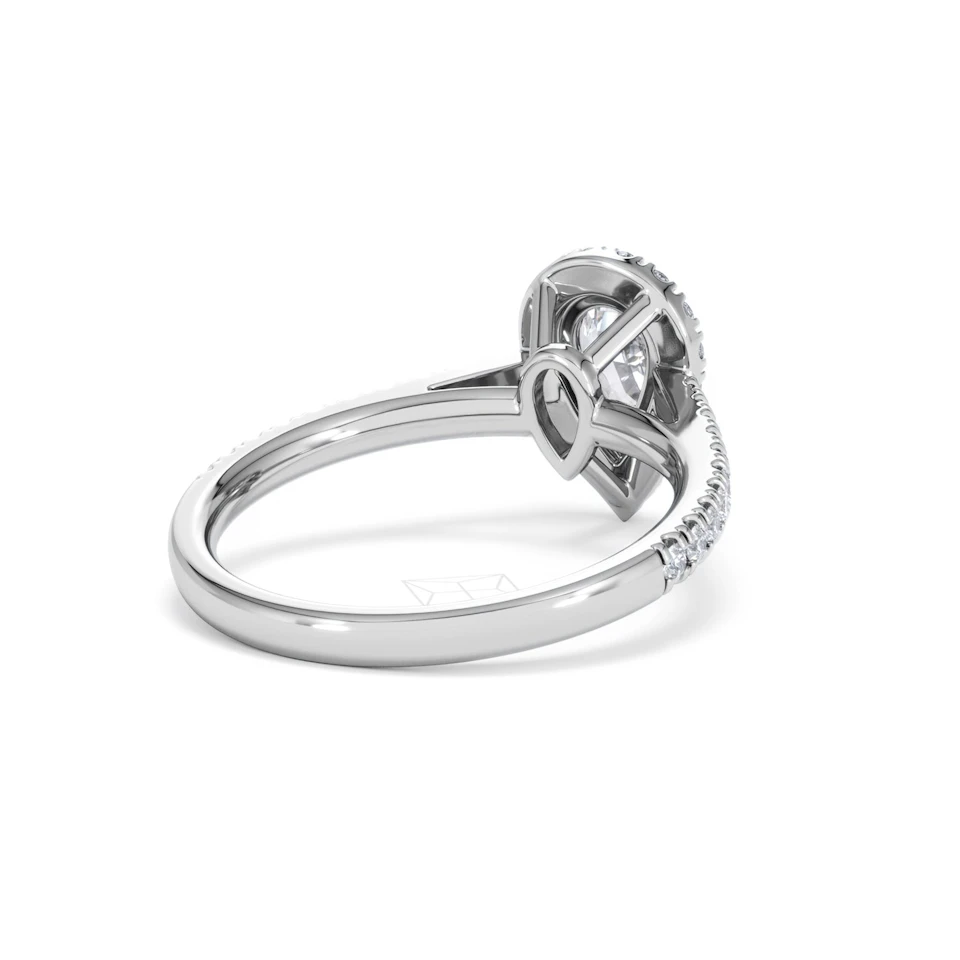 Diana GIA Diamond Pear Halo Engagement Ring Platinum 1.35ct G/SI2