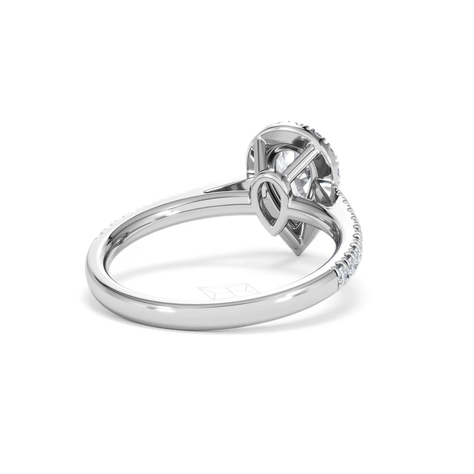 Diana GIA Diamond Pear Halo Engagement Ring Platinum 1.35ct G/SI2