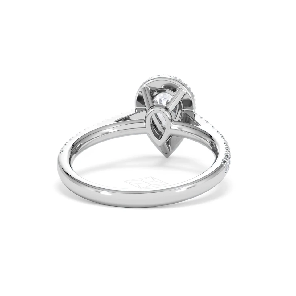 Diana GIA Diamond Pear Halo Engagement Ring 18KW Gold 1.35ct G/SI2