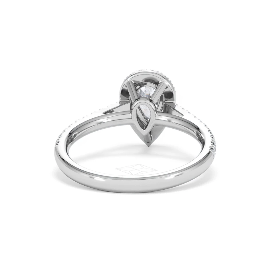 Diana GIA Diamond Pear Halo Engagement Ring Platinum 1.35ct G/SI2