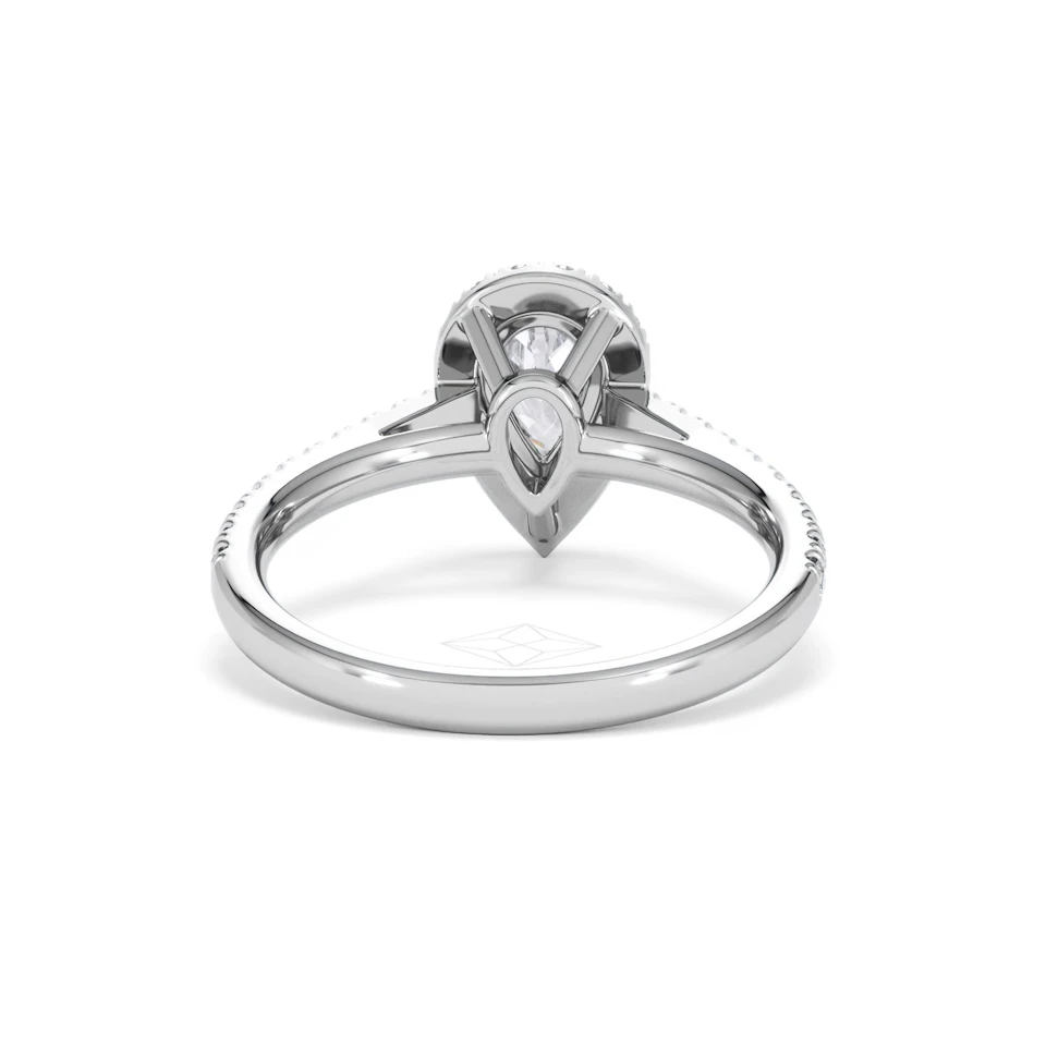 Diana GIA Diamond Pear Halo Engagement Ring 18KW Gold 1.35ct G/SI2