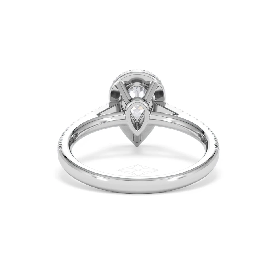 Diana GIA Diamond Pear Halo Engagement Ring Platinum 1.35ct G/SI2