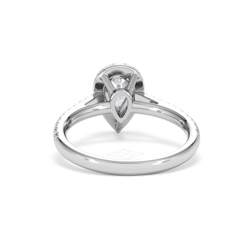 Diana GIA Diamond Pear Halo Engagement Ring 18KW Gold 1.35ct G/SI2