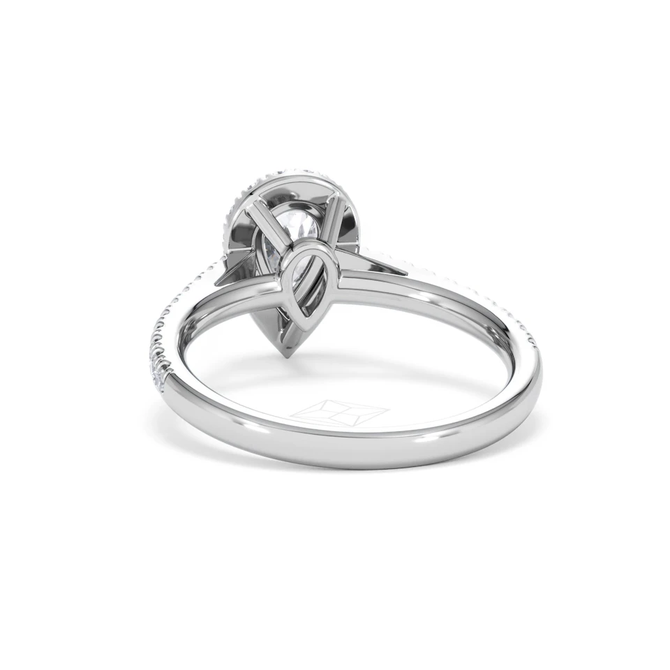 Diana GIA Diamond Pear Halo Engagement Ring 18KW Gold 1.35ct G/SI2