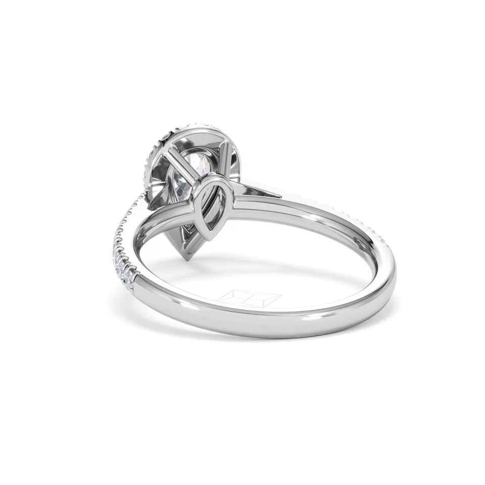 Diana GIA Diamond Pear Halo Engagement Ring 18KW Gold 1.35ct G/SI2