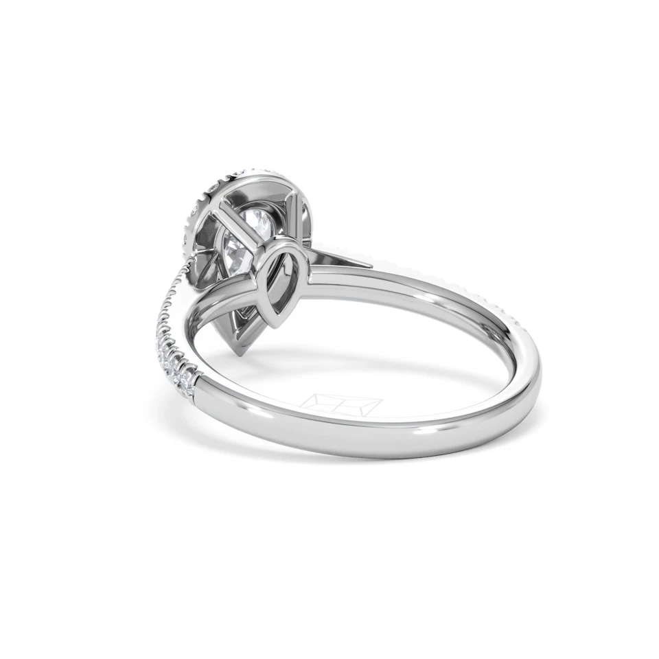 Diana GIA Diamond Pear Halo Engagement Ring Platinum 1.35ct G/SI2