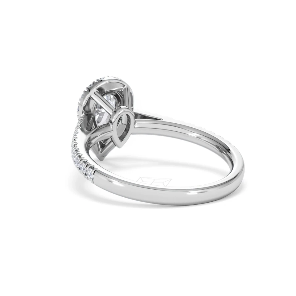 Diana GIA Diamond Pear Halo Engagement Ring 18KW Gold 1.35ct G/SI2