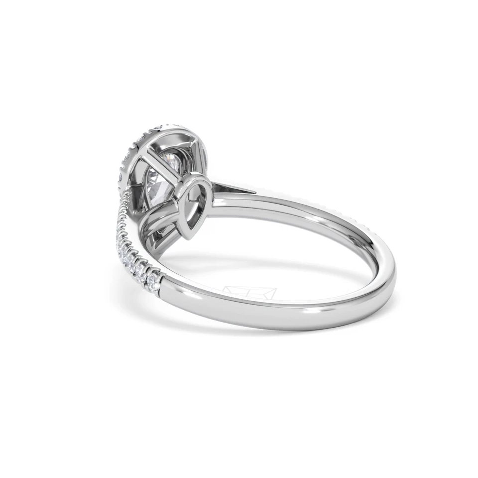 Diana GIA Diamond Pear Halo Engagement Ring Platinum 1.35ct G/SI2