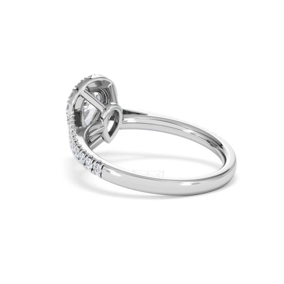 Diana GIA Diamond Pear Halo Engagement Ring 18KW Gold 1.35ct G/SI2