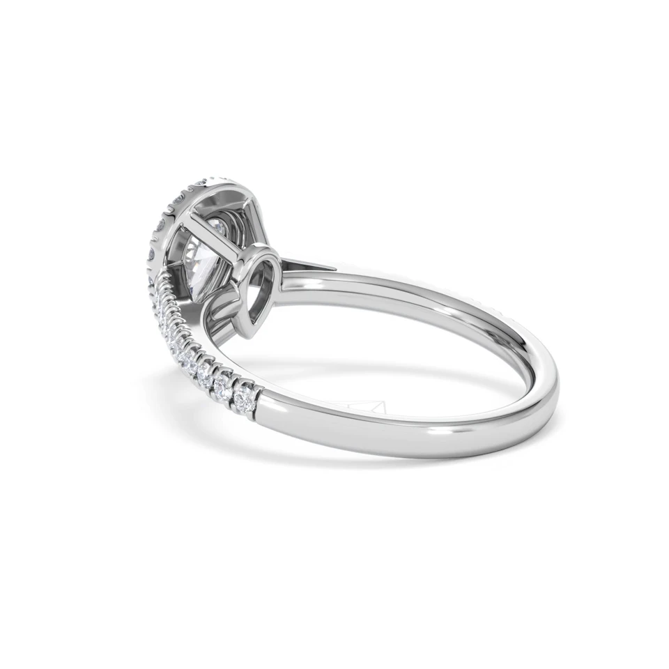 Diana GIA Diamond Pear Halo Engagement Ring Platinum 1.35ct G/SI2