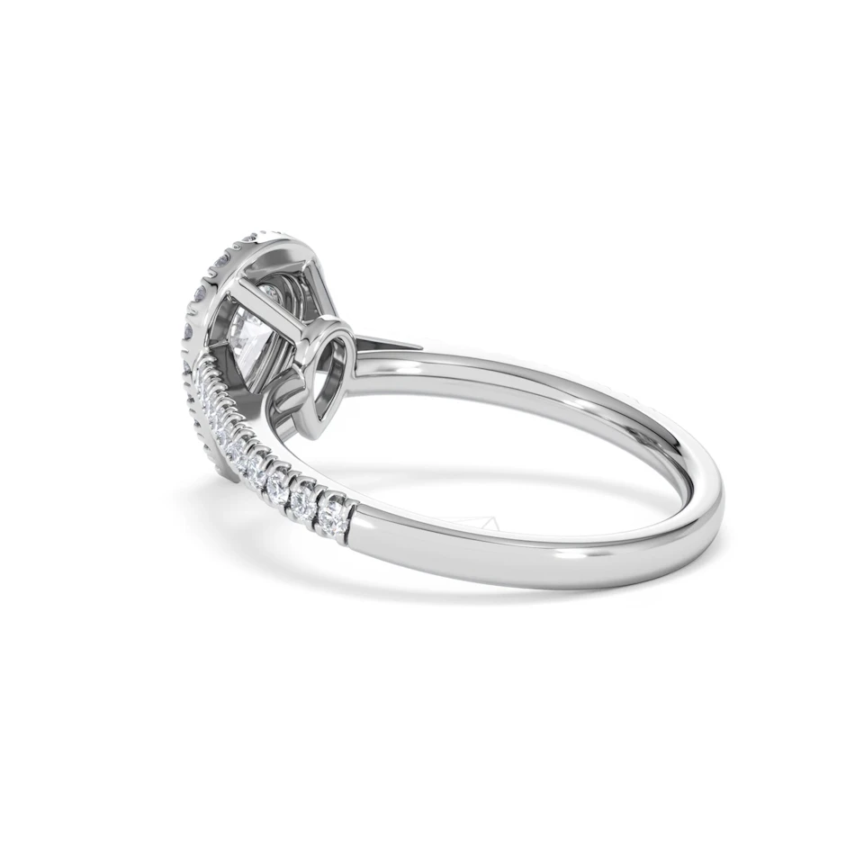 Diana GIA Diamond Pear Halo Engagement Ring 18KW Gold 1.35ct G/SI2