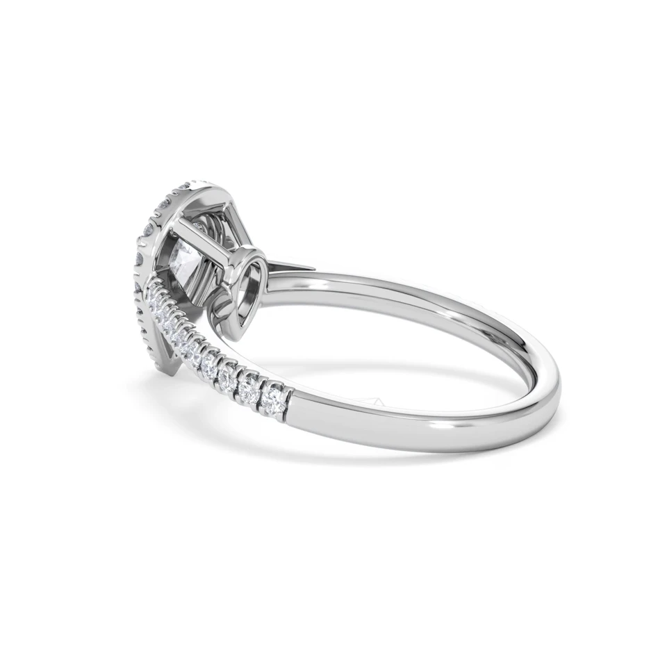Diana GIA Diamond Pear Halo Engagement Ring Platinum 1.35ct G/SI2