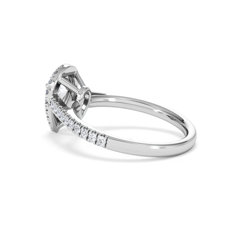 Diana GIA Diamond Pear Halo Engagement Ring 18KW Gold 1.35ct G/SI2