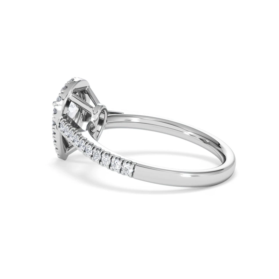 Diana GIA Diamond Pear Halo Engagement Ring Platinum 1.35ct G/SI2