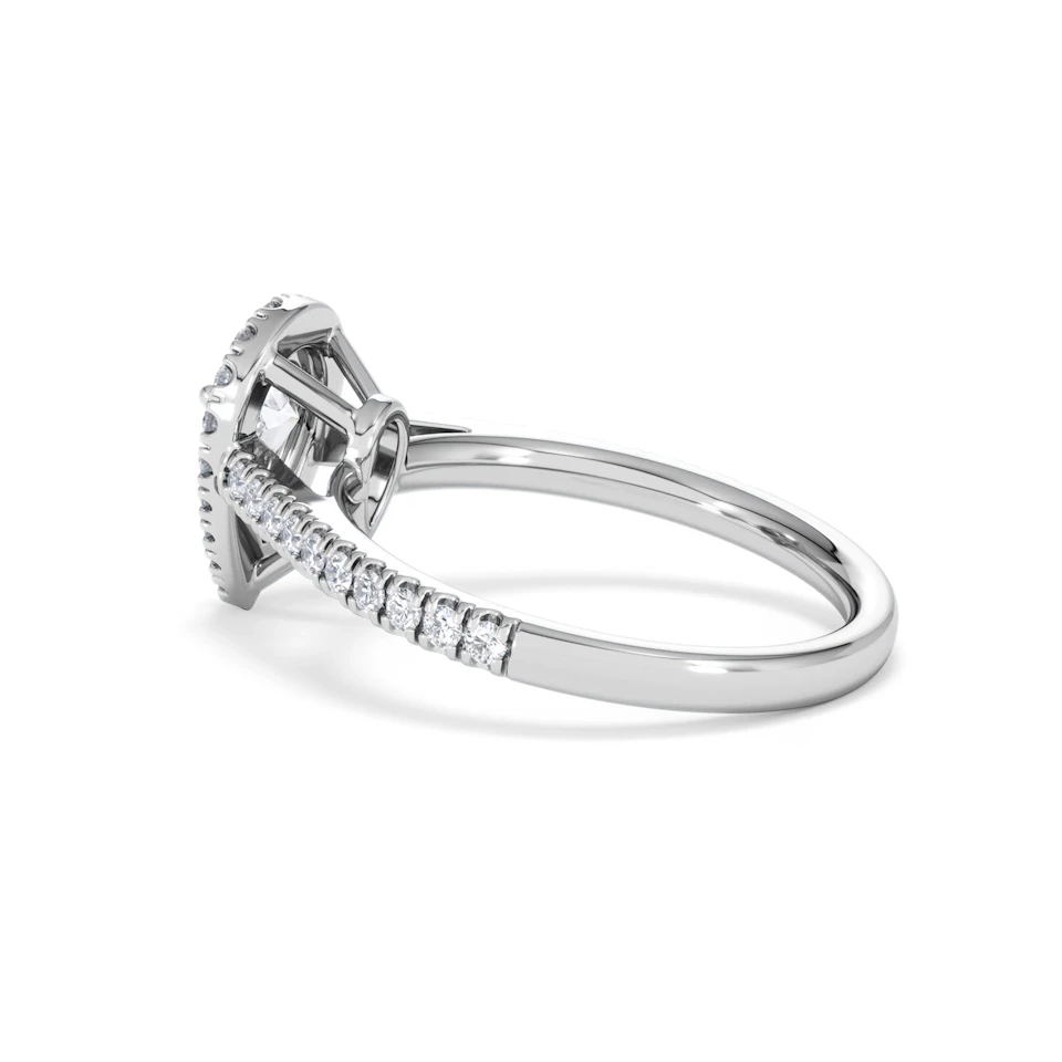 Diana GIA Diamond Pear Halo Engagement Ring 18KW Gold 1.35ct G/SI2