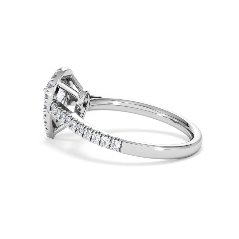 Diana GIA Diamond Pear Halo Engagement Ring Platinum 1.35ct G/SI2