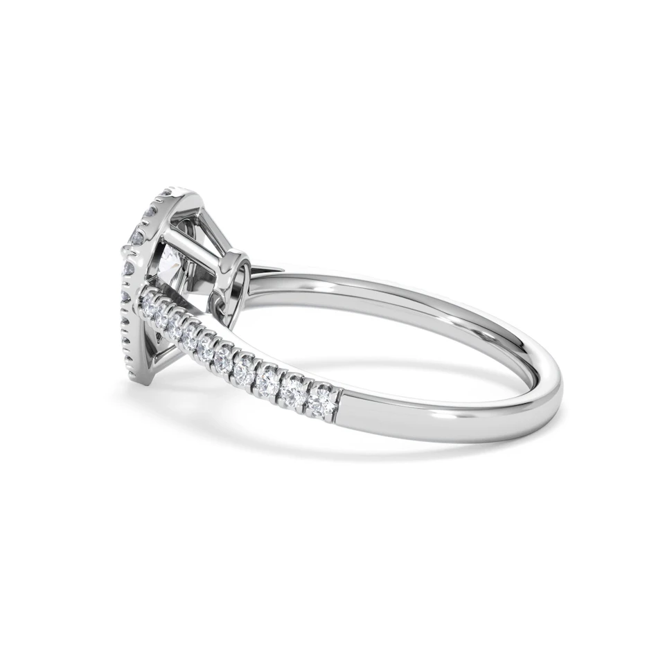 Diana GIA Diamond Pear Halo Engagement Ring 18KW Gold 1.35ct G/SI2