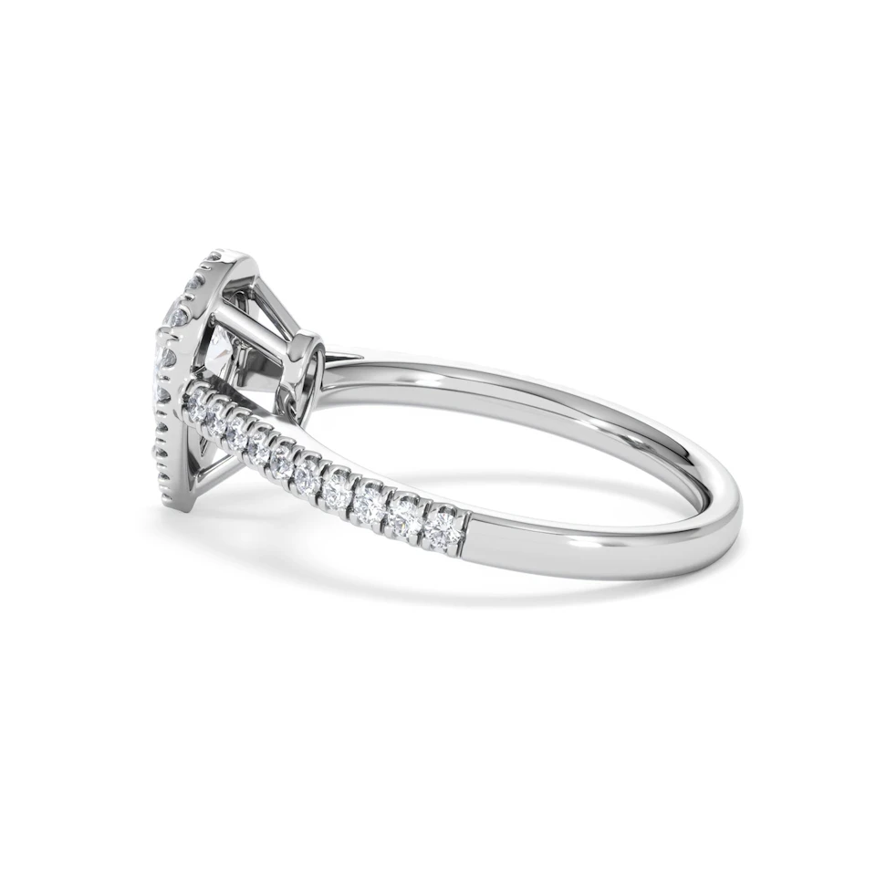 Diana GIA Diamond Pear Halo Engagement Ring 18KW Gold 1.35ct G/SI2