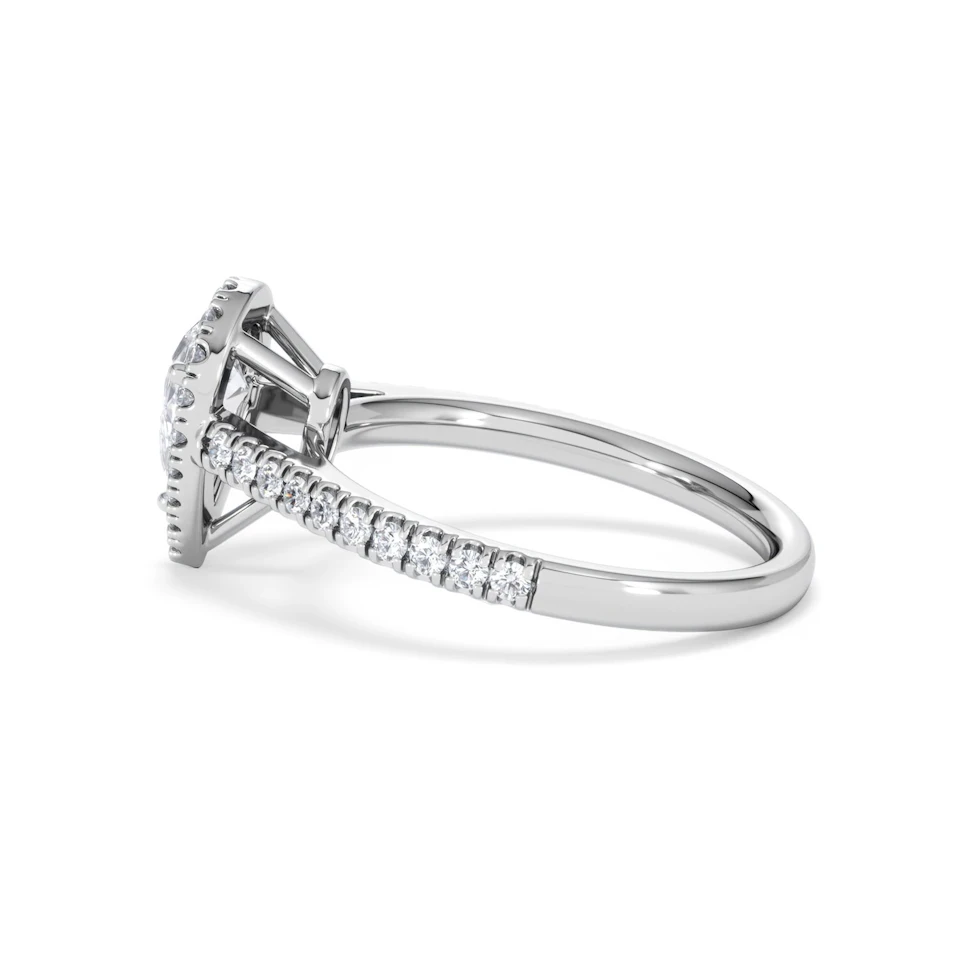 Diana GIA Diamond Pear Halo Engagement Ring 18KW Gold 1.35ct G/SI2