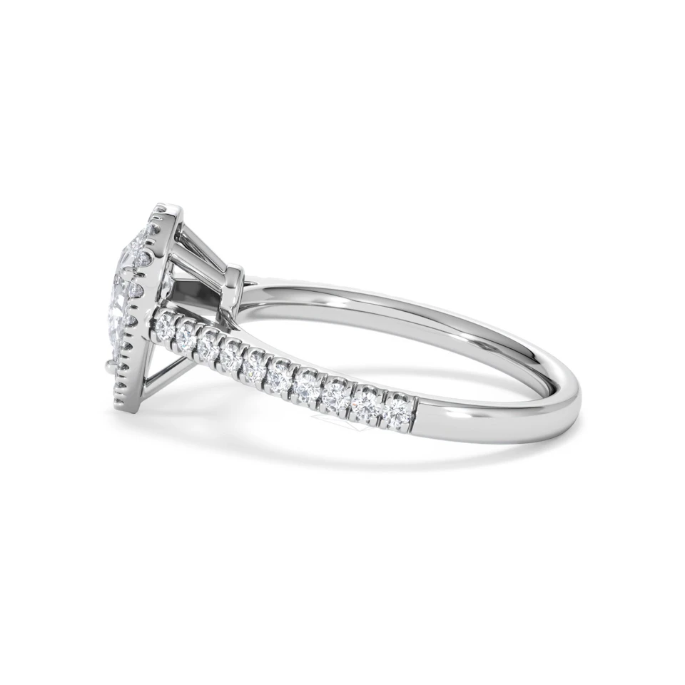Diana GIA Diamond Pear Halo Engagement Ring 18KW Gold 1.35ct G/SI2