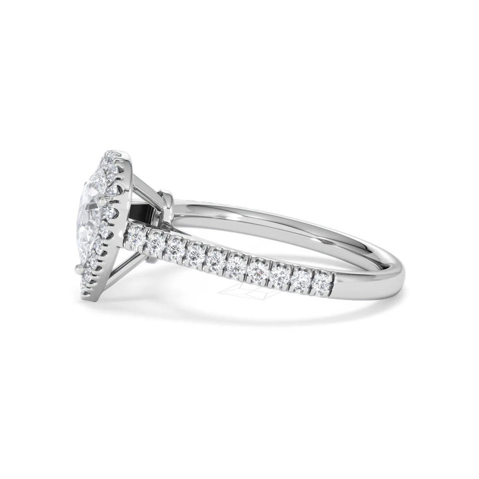 Diana GIA Diamond Pear Halo Engagement Ring Platinum 1.35ct G/SI2